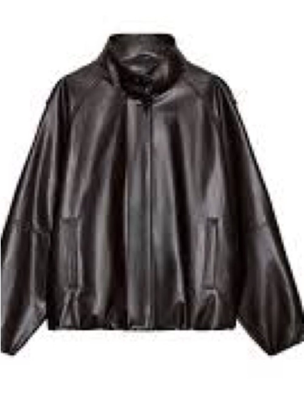 Zara Faux Leather Bomber Jacket Size M